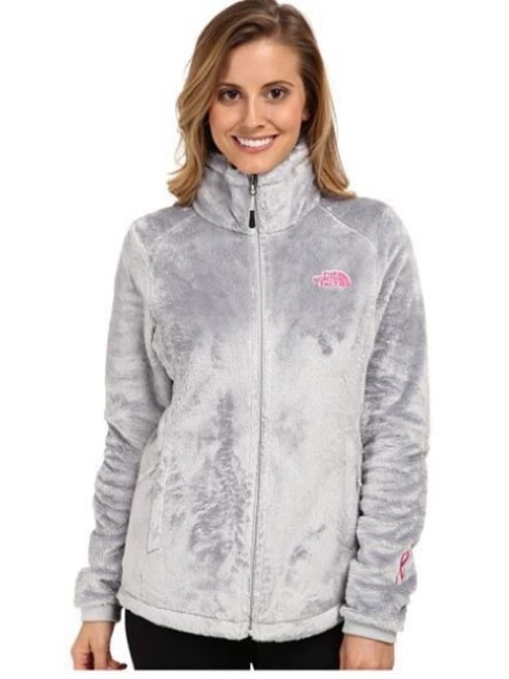 The North Face Osito Jacket Full Zip Pink Logo Breast Cancer Awareness- Small